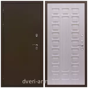 Тамбурные двери, Дверь недорогая входная в дом с утеплением Армада Термо Молоток коричневый/ ФЛ-183 Дуб белёный в коридор