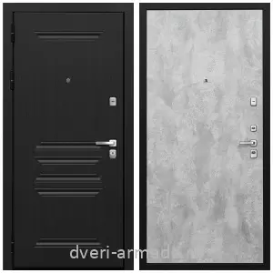 Толстые входные двери, Дверь входная Армада Экстра ФЛ-243 Черная шагрень / ПЭ Цемент светлый