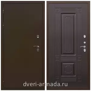 Для дачи, Дверь входная железная в квартиру Армада Термо Молоток коричневый/ ФЛ-2 Венге минвата от производителя в коридор простая в подъезд